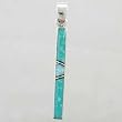 Sterling Silver Turquoise and Opal Inlaid Pendant, #9610