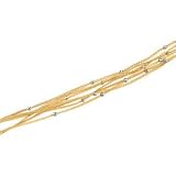 Image of 14K Yellow Gold 7 Strand Mesh Chain With White Gold Diamond Cut Beads - 17 inches