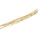 14K Yellow Gold 7 Strand Mesh Chain With White Gold Diamond Cut Beads - 17 inches