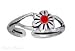 Sterling Silver Split Shank Adjustable Red Crystal title=
