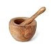 Image of Tunisian Olive Wood 17cm Mortar & Pestle