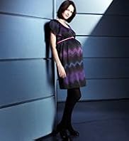 Maternity Scoop Neck Zig Zag Print Dress