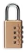 Battalion 1XRW6 Padlock, Luggage, Brass, Length 1 3/4 In