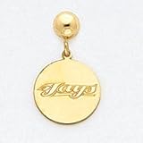 14K Toronto Blue Jays Disc Post Dangle Earrings