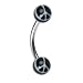 Black White Acrylic Peace Sign Eyebrow Ring