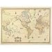 Cleartype antique world map with full-color graphics, 50w x 38h - Same Day Shipping (orders by 3 pm), Next Day Delivery (in most cases)