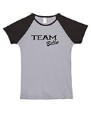 TEAM BELLA on Fitted Ladies Cap-Sleeve Baseball T-Shirt (in 6 colors)