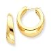 14k Large Slanted Hoop Earrings