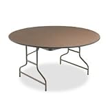 Deluxe Folding Table, 60' Diameter, Walnut Finish