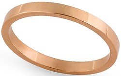 14K Rose Gold Flat Heavy Classic-Fit Wedding Band with Polished Finish, 2mm Wide