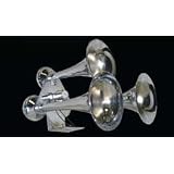 3 Horn Chrome Train Horn Extra Loud Truck Horn Pickup by Trux