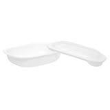 Corningware 1078932 WHT 2 Quart SimplyLite Rectangular Baker - Case of 2 by CorningWare