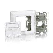 Equip Unterputz Rahmenset reinweiss 80x80 mit Abdeckung/Zentralplatte f&uuml;r zwei Keystonejac Preisvergleich