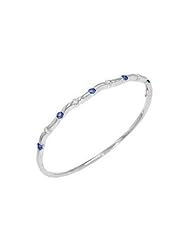 Tanzanite.com 14K White Gold Tanzanite and Diamond Bangle 0.82 TCW