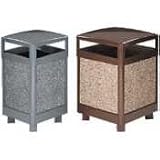 United Receptacle Litter Receptacle, 26 Sq.x40H, 38 Gallon, Brown