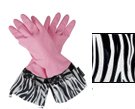 Gloveables Pink Zebra Rubber Fashionable Latex Gloves