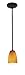 Sherry Glass Pendant - Rods - Oil Rubbed Bronze Finish - Amber Glass Shade