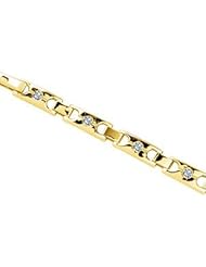 Created Moissanite Gents Bracelet 14K Yellow 65794