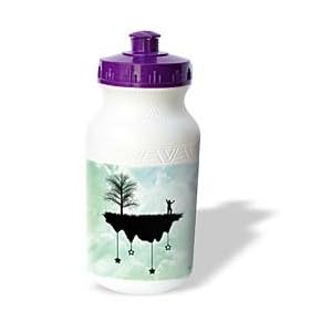 Perkins Designs Surreal - Slice of Earth 2 silhouette of a person and tree on landmass traveling in space - Water Bottles Perkins Designs Surreal - Slice of Earth 2 silhouette of a person and tree on landmass traveling in space - Water Bottles