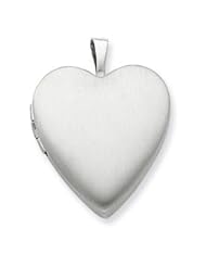 Genuine IceCarats Designer Jewelry Gift Sterling Silver 20Mm Satin Heart Locket