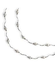 Sterling Silver Double Spiral and Laser Cut Bead Necklace QH1159-20"