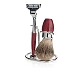 IMAGE OF Deluxe Shaving Set with Best Badger shaving Brush by ERBE. Made in Solingen, Germany