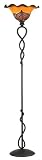 Spiral Column Art Glass Torchiere-Style Floor Lamp