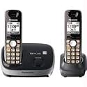 Panasonic KX-TG6512B DECT 6.0 PLUS Expandable Digital Cordless Phone System, Black, 2 Handsets