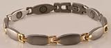 Rhea Titanium Magnetic Bracelet, 24K Gold Accents, 7 
