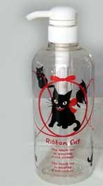 リボンキャット　シャンプーボトル　黒猫