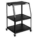 HON COMPANY / TV/VCR Cart,w/3 Shelves,Adjust.,32x27x44-48,Black / HONPF144P / Sold as 1 Each / Mfr Part # PF144P