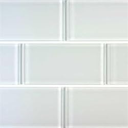 Reflections Subway Glass Tile 3x6" Clear Natural White Glacier (min order 48SF)
