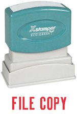 Xstamper(R) One-Color Title Stamp, Pre-Inked, "File", Red