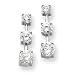 Sterling Silver 3-Stone CZ Earrings