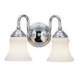 Sea Gull Lighting 40021-05 Darien Two-Light Vanity, Chrome Finish with Etched Opal Glass