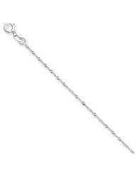 14k Gold White Gold 1mm Singapore Chain 24 Inches