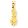 14k 3-D Hawaii Flip-Flop Pendant - Measures 19.6x5.4mm - JewelryWeb