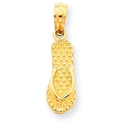 14k Gold 3-D Hawaii Flip-Flop Pendant