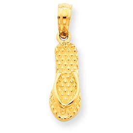 14k 3-D Hawaii Flip-Flop Pendant