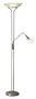 Torchiere Floor Lamp w/ Gooseneck Arm - Cupola Series Steel Finish