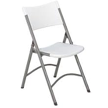 National Public Seating 600 Series Steel Frame Blow Molded Resin Plastic Seat and Back Folding Chair with Double Brace, 300 lbs Capacity, Speckled Gray/Gray (Carton of 4)