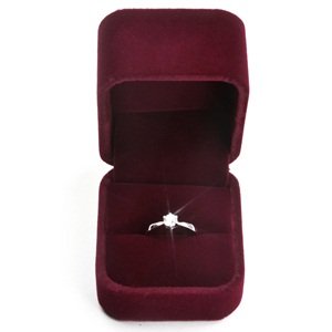 Cosmos ® Small Size Deep Red Color Jewelry Gift Box Case for Ring Earring With Cosmos Cable Tie