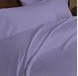 Classic Pinstripe 400 Thread Count Egyptian Cotton Bed Sheet Set Full Lilac