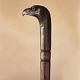 NOVICA Wood walking stick, 'Eagle Head'