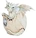 George S. Chen Imports SS-G-71472 White Baby Dragon in Eggshell with Gem Figurine, 4.25