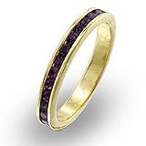 14k Gold Plated Simulated Amethyst Swarovski Crystal Band