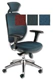 Adroit Lorraine Task Armchair Headrest Mesh Back H760mm W500xd470xh420 490mm Blue