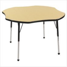 Early Childhood Resource ELR-14101-MMYE-C 48 in. Maple Clover Adjustable Activity Table with Yellow Chunky Leg