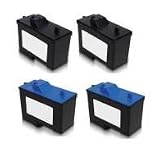 Dell T0529 & T0530 Black & Color 4-Pack (Includes 2 Black and 2 Color Cartridges) Our Factory Remanufactured Ink Cartridges For Use With Dell 720 & Dell A920 Inkjet Printers Ships Free & Fast When Ordered From Inkers