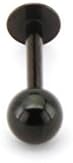 Black Steel Labret Monroe Piercing - Large Ball - Chin Piercing - 16G - 1.2mm - 8mm In Length